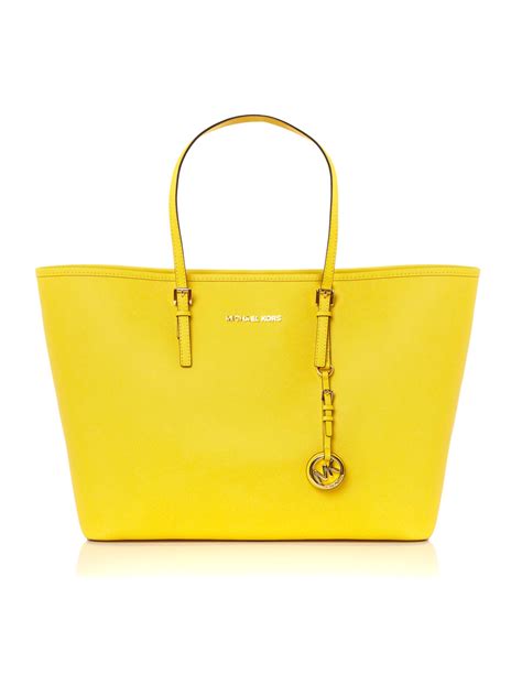 michael kors yellow plaid jet set purse|michael kors jet set collection.